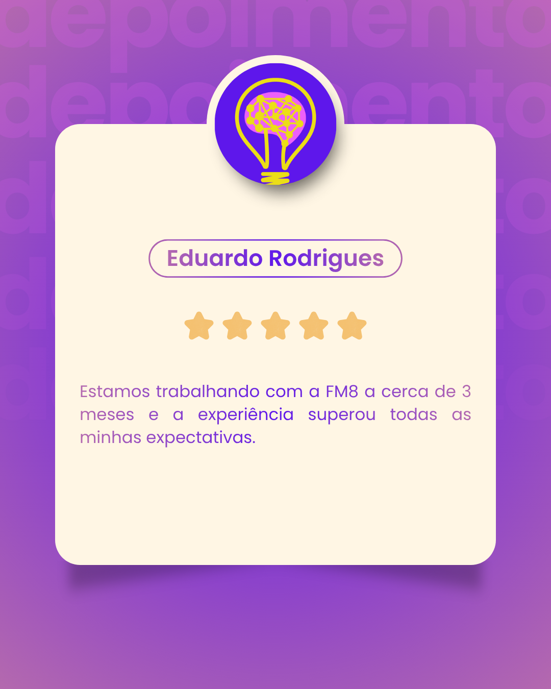 Avaliação de cliente FM8
